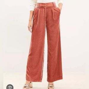 Loft orange velvet pants